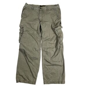 Vintage Y2K Old‎ Navy Cargo Pants Mens 36x29 Army Green Canvas Military Baggy